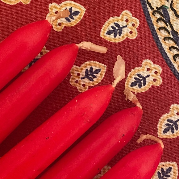 VTG I Carolina I 5 Red Dinner Tapers Candles + 1 Green - Picture 5 of 10